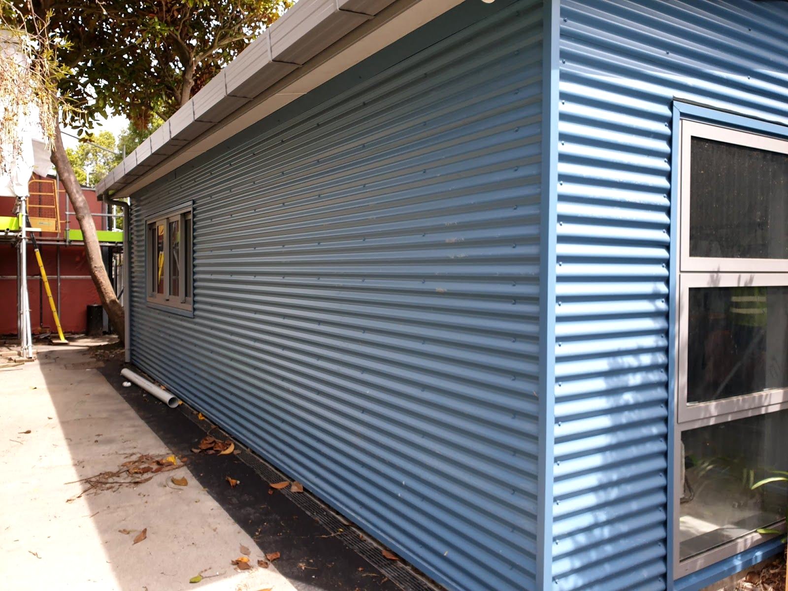 Traditional corrugated iron used as cladding