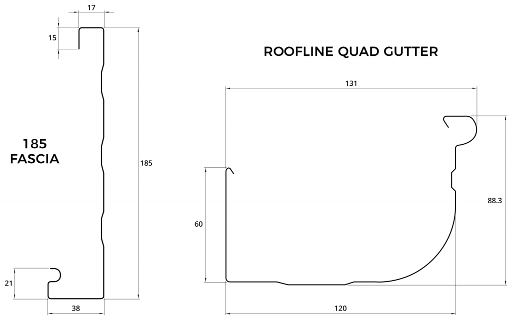 Fascia & Roofline Quad Gutter